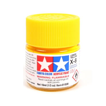 TINTA ACRÍLICA MINI X-8 AMARELO LIMÃO 10ML TAMIYA TAM 81508